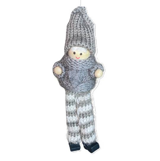 Nordic Boy, Grey Hat, White Stripe Legs 12cm *ETA Nov
